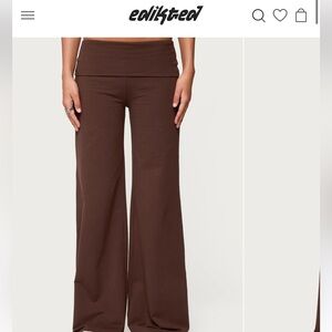 Edikted brown foldover pants
